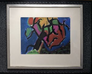 Gerard Schaperkotter - Landschap met boom - gemengde techniek, ingelijst kopen? Bied vanaf 10!