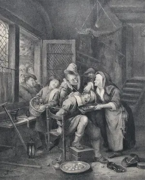 Frederik Hendrik Weissenbruch - Jan Steen: Keisnijding - 19e eeuwse litho kopen? Bied vanaf 40!