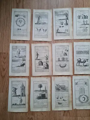 Hendrik Hondius - Groot lot van 27 gravures, Bijbelse rebus puzzels kopen? Bied vanaf 75!