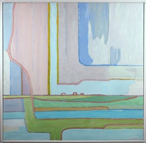 Paul Overhaus - Olieverf op doek, Land en water I - Ingelijst (Groot) kopen? Bied vanaf 100!