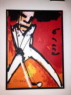 Herman Brood - Zeefdruk op Doek - 'Golfer' 22/50 verkocht voor € 1!