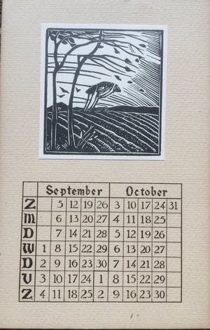 Han Krug - Jaarkalender 1943 met houtsneden - Wieringen kopen? Bied vanaf 50!