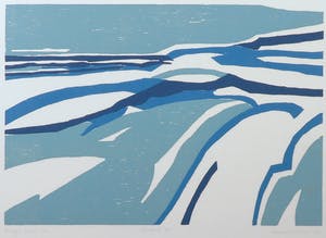 Paul Overhaus - Houtsnede, Strand IV - Ingelijst kopen? Bied vanaf 1!