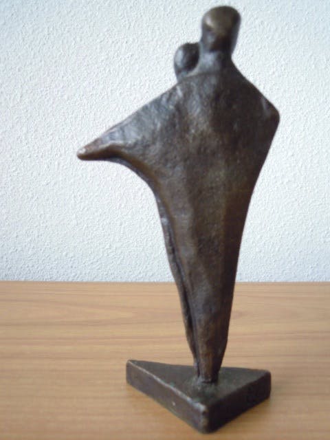 Elly du Clou-Bruggeman - Bronzen gesigneerd beeldje met de titel " SAMEN " kopen? Bied vanaf 45!