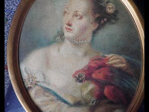 Niet of onleesbaar gesigneerd - vrouw met papagaai kopen? Bied vanaf 10!