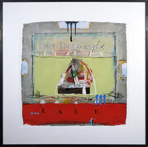 AcheterKantcho Kanev - Zeefdruk en collage op geschept papier, Kane - Ingelijst (Zeer groot)? Enchérissez de 50!