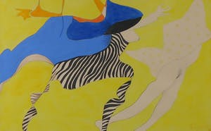 Jules Bekker - Gouache en potlood op papier, Zonder titel - Ingelijst kopen? Bied vanaf 50!