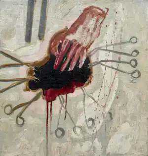 Buy Jaap Hillenius - olieverf op doek | 'Dr Barnard - Harttransplantatie' | 1968? Bid from 250!