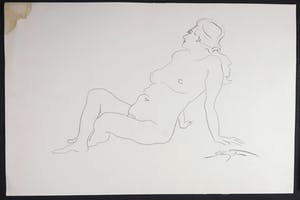 Jan Sluijters (jr.) - Potloodtekening, Leunend naakt kopen? Bied vanaf 1!