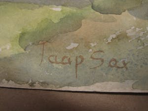 Jaap Sax - Bergense School - Aquarel - regenwolken boven Kennemerduinen - gesigneerd kopen? Bied vanaf 30!