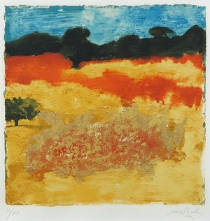 Carlo Mattioli - Zeefdruk/Reliëfdruk, Landschap - Ingelijst kopen? Bied vanaf 35!
