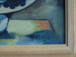 R. Kleijn - Olieverf op doek, Bloemstilleven – gesigneerd en ingelijst – ca 1960? kopen? Bied vanaf 1!