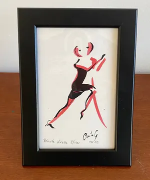 Buy Anita Gaasbeek - Miniatuur Ets "Black Dress" uit 2022? Bid from 15!