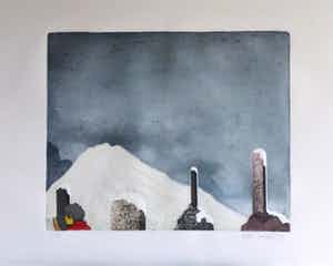 Sjoerd Bakker - Vrouw met berg en monumenten verkocht voor € 35!