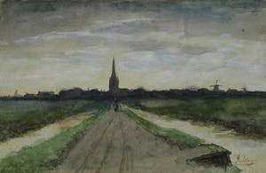 Johan van Hulsteijn - 2x Aquarel , “Landschap met vrouw” – gesigneerd – ca 1885 kopen? Bied vanaf 10!