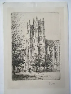 Niet of onleesbaar gesigneerd - 10 x ets/litho/tekening div. kunstenaars Stadsgezicht oa Minderman kopen? Bied vanaf 1!