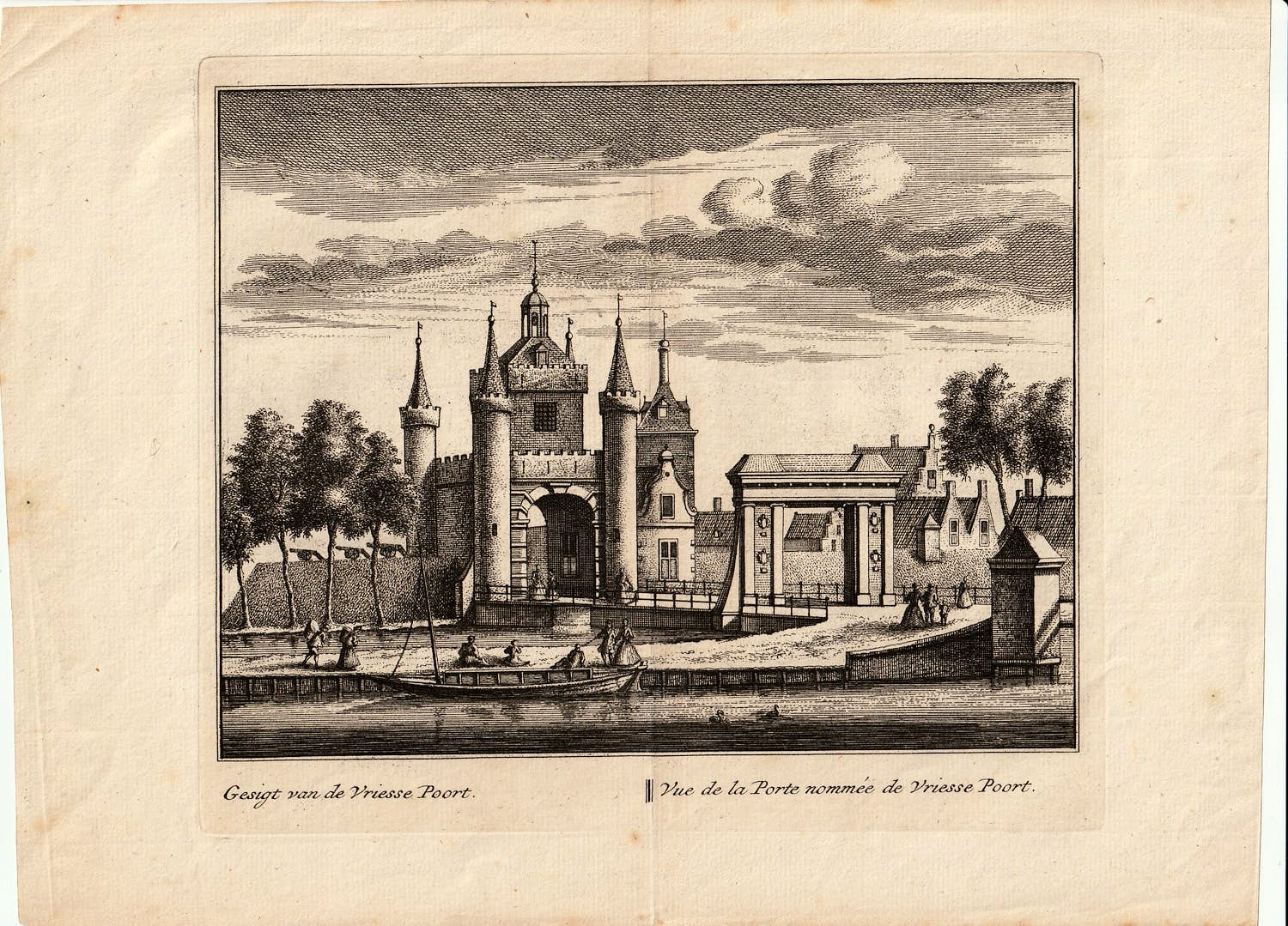 Abraham Rademaker - Gesigt van de Vriesse Poort te Alkmaar verkocht voor € 30!