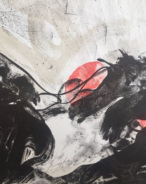 Ger Lataster - grote abstracte litho - 1988 - oplage 100 ex kopen? Bied vanaf 1!