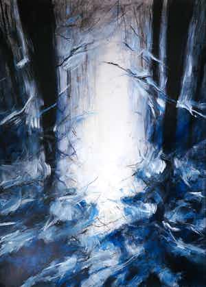 Wim de Bruin - Gemengde techniek op papier, Weerspiegeling (Zeer groot) verkocht voor € 1!