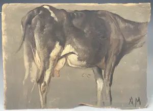 Anton Mauve (sr.) - olieverfstudie van een koe kopen? Bied vanaf 150!