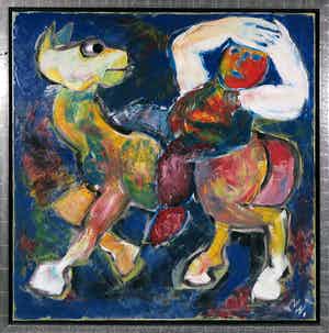 Martin van Wordragen - Olieverf op doek, Het genieten - Ingelijst (Groot) verkocht voor € 350!