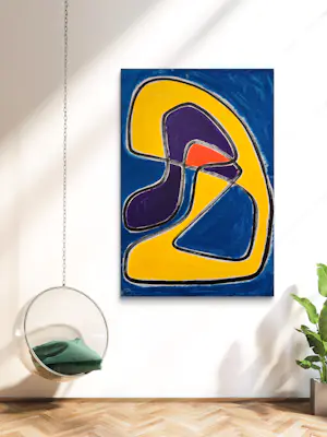 Gundi Falk - Große abstrakte Komposition auf Leinwand – 100 x 70 cm kopen? Bied vanaf 300!