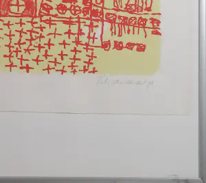 Rik van Iersel - Zeefdruk, Danse Macabe - Ingelijst kopen? Bied vanaf 50!