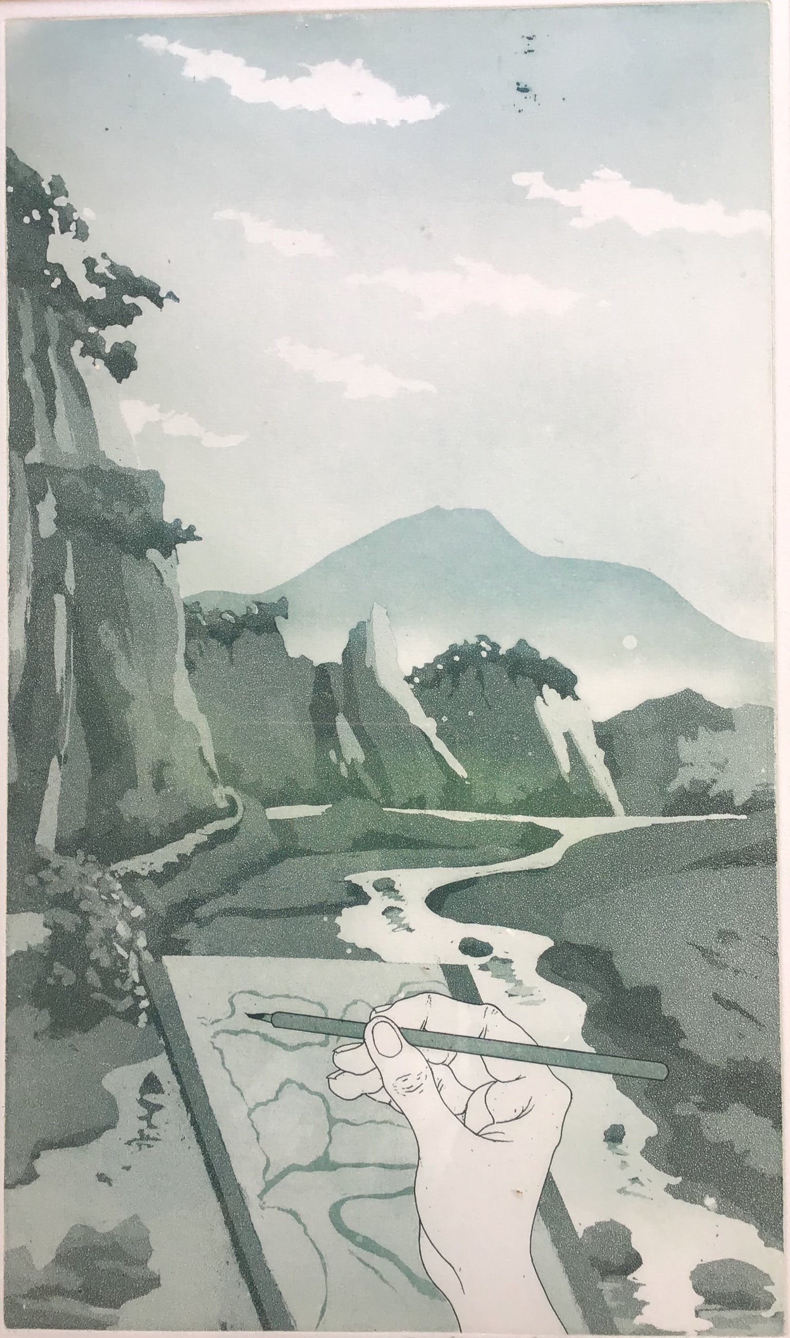 Sjoerd Bakker - Gesigneerde en ingelijste kleurenets verkocht voor € 35!