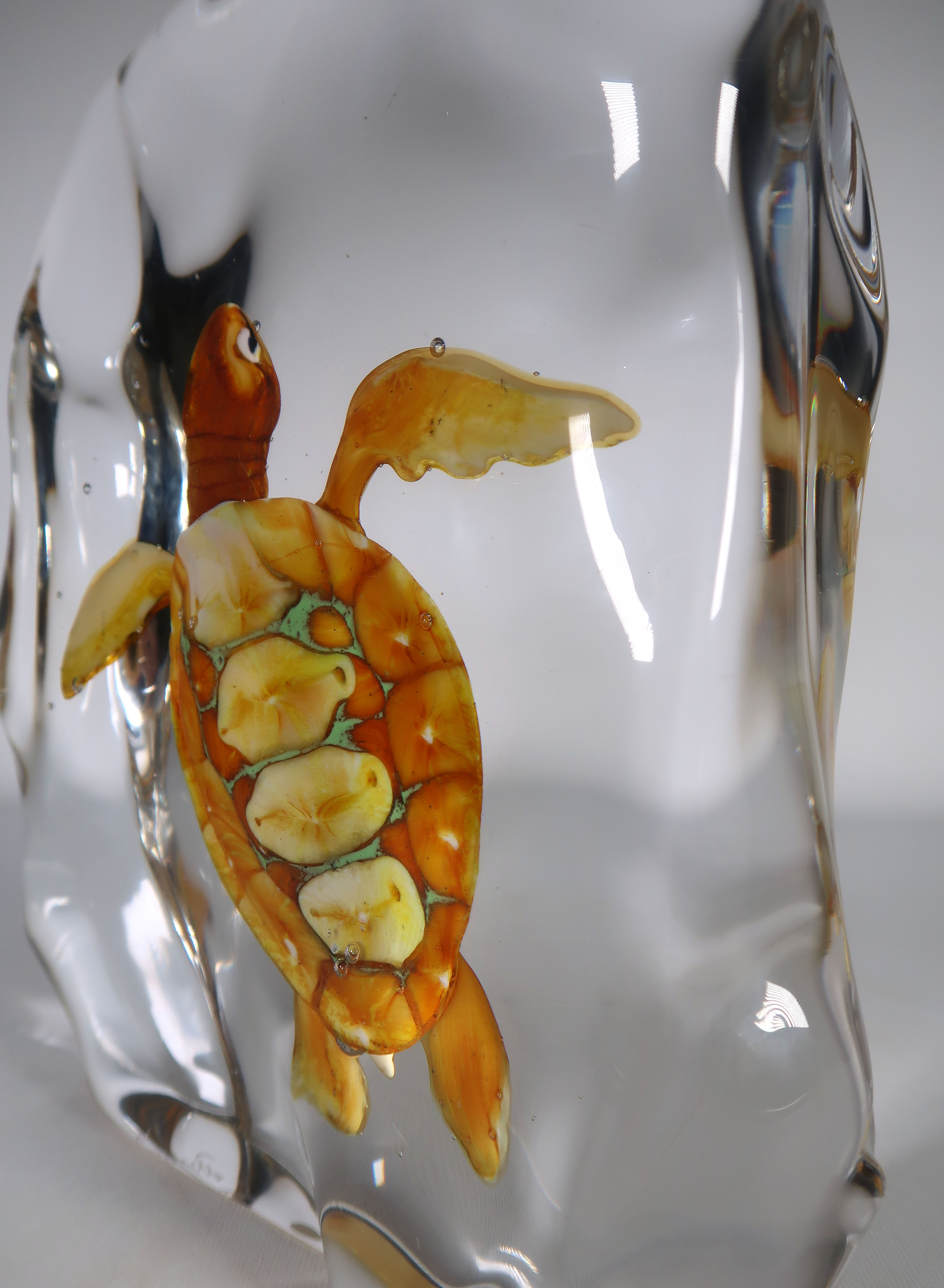 Pino Signoretto - Glas unica, Handgevormde schildpad omsloten door glas (Zwaar) kopen? Bied vanaf 1000!