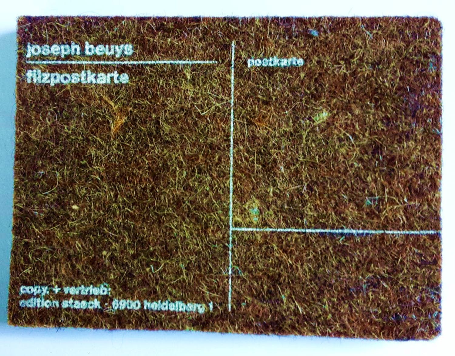 Joseph Beuys - Filzpostkarte verkocht voor € 20!