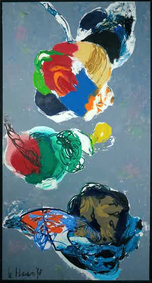 Jurjen de Haan - Olieverf op doek, In grijs gebied - Ingelijst (Zeer Groot) verkocht voor € 600!