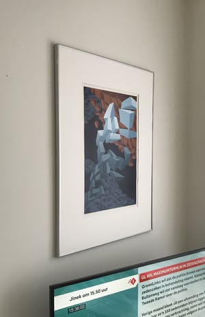 Hans Klaui - Geometrisch abstracte compositie - zeefdruk kopen? Bied vanaf 75!