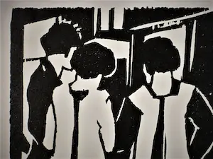 Albert Neuhuys - Vrij zeldzame Hout/Linosnede "op straat" uit Grafiekmap 1924 kopen? Bied vanaf 27!