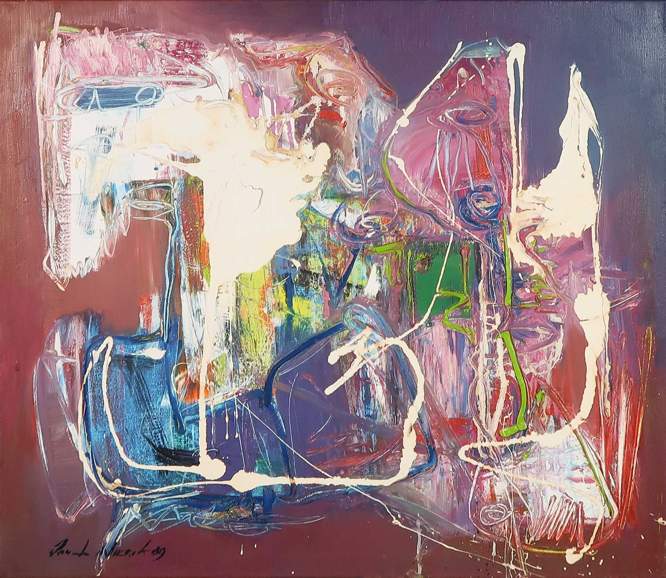 Jan te Wierik - Olieverf op doek, Z.T. Abstracte compositie - Ingelijst kopen? Bied vanaf 700!