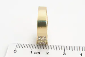 103- Vintage SEVENTIES bicolor 18Krt FANTASIE heren ring kopen? Bied vanaf 270!