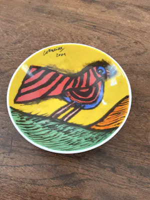 Corneille - 2 schaaltjes en hoge blikken trommel, gesigneerd in de druk kopen? Bied vanaf 25!