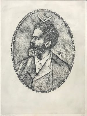 Ab Steenvoorden - Gesigneerde ets - 11/75 - Ingelijst kopen? Bied vanaf 45!