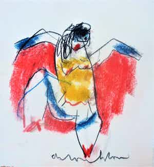 Anton Heyboer - Vrolijke kleurige danseres verkocht voor € 250!