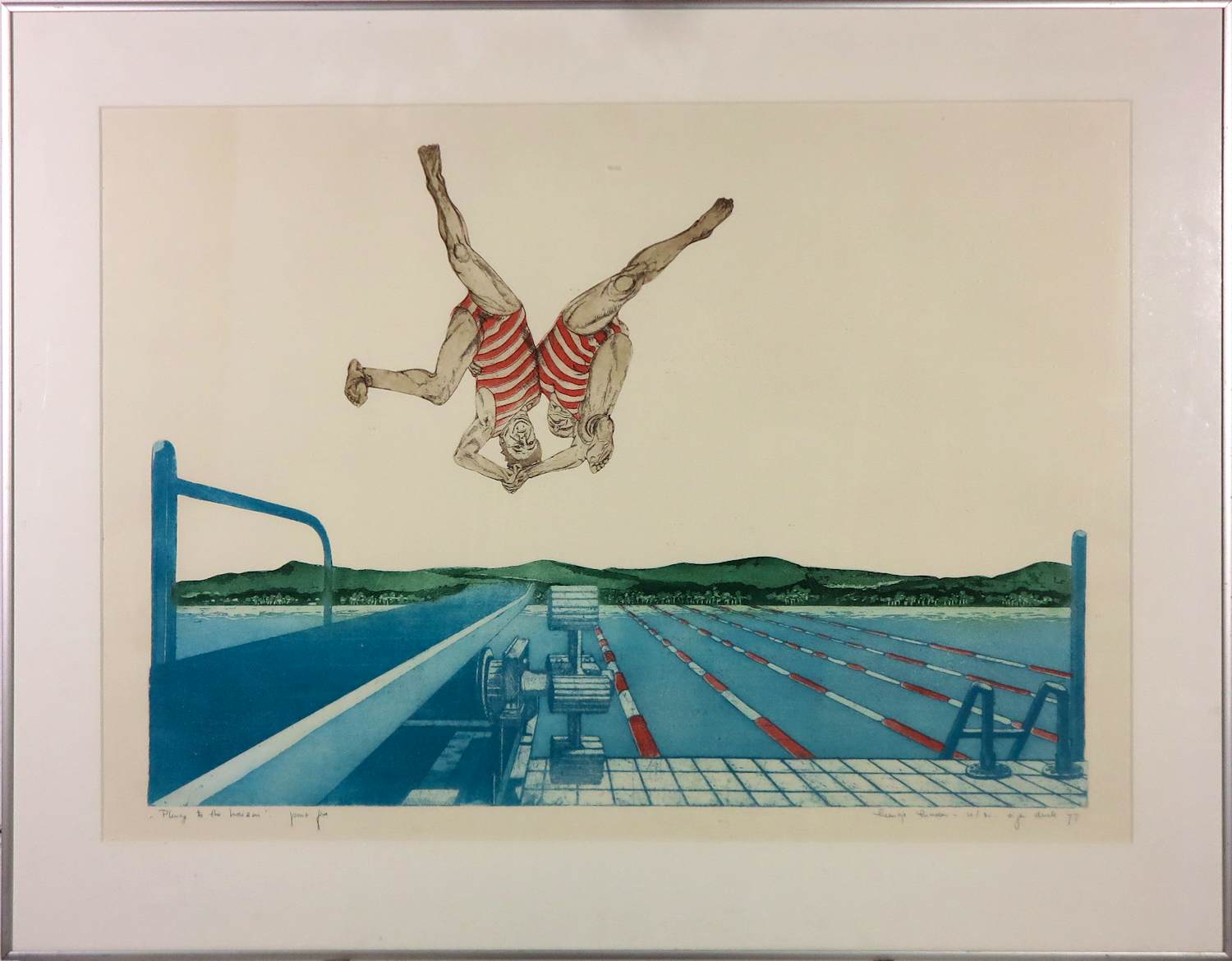 Leentje Linders - Kleurenets, Plunge to the horizon - Ingelijst (Groot) kopen? Bied vanaf 40!