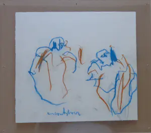 Anton Heyboer - FIGUREN / ORIGINEEL WERK / 44x50cm / SIG / PLEXI kopen? Bied vanaf 95!