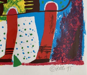 Clemens Briels - Kleurenzeefdruk | 'Zonder titel' | 1995 (INGELIJST) kopen? Bied vanaf 100!