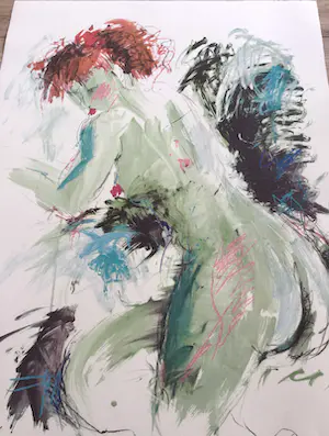 Annemarie de Groot - Subtiel naakt | Grote kleuren zeefdruk kopen? Bied vanaf 44!