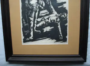 Ber Mengels - Grote ingelijste ets, Zou ik mijn broeders hoeder zijn? – 1965 – nr. 2 van 10. kopen? Bied vanaf 150!