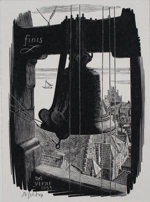 Dirk van Gelder - Houtgravure: Veere - 1953 kopen? Bied vanaf 49!