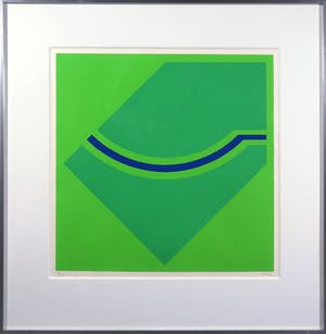Niet of onleesbaar gesigneerd - Zeefdruk, Abstract groen - Ingelijst kopen? Bied vanaf 1!