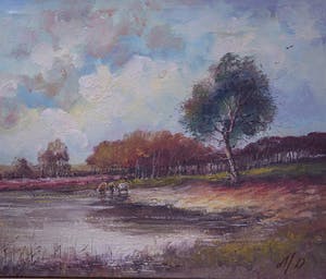 Toon Wildeboer - heidelandschap met koeien bij Huizen kopen? Bied vanaf 10!