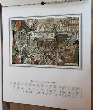 AcheterAnton Pieck - Bijzondere kleurrijke Jaarkalender 1988 (Origineel met copyright Anton Pieck)? Enchérissez de 20!