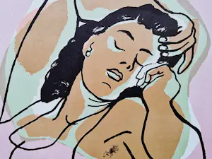 Jan van Keulen - een gestileerd jaren 70 kleuren-litho "dormeuse" - potloodgesigneerd kopen? Bied vanaf 33!