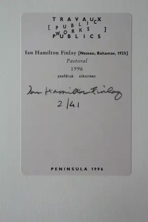 Ian Hamilton Finlay - Zeefdruk: Pastoral kopen? Bied vanaf 250!