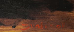 Justus Donker - Acryl op doek, Twee mannen op het strand - Dubbel beschilderd! (Zeer groot) kopen? Bied vanaf 1!